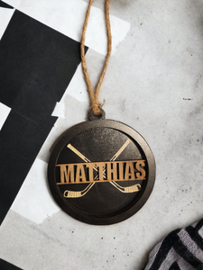 Personalized Hockey Puck Ornament