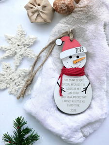Snowman Scarf Measurement Ornament