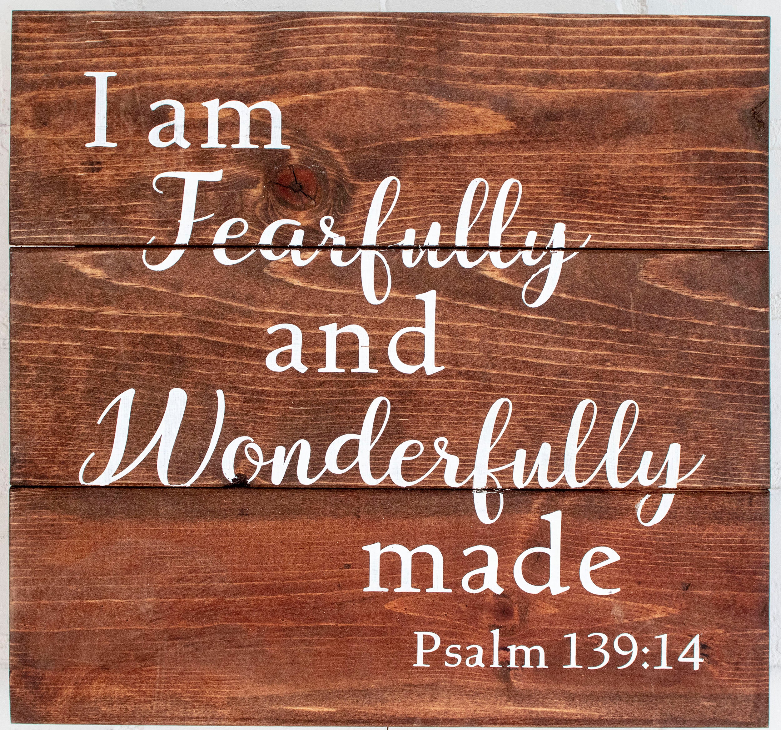 Fearfully & Wonderfully Made Psalm 139:14 close up view