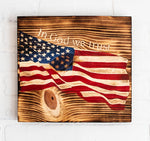 Load image into Gallery viewer, close up of engraved flag
