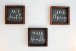 Load image into Gallery viewer, Micah 6:8 Set of 3 Signs
