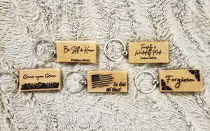 Engraved Wood Key Chains