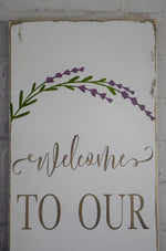 Load image into Gallery viewer, Lavender Welcome Sign
