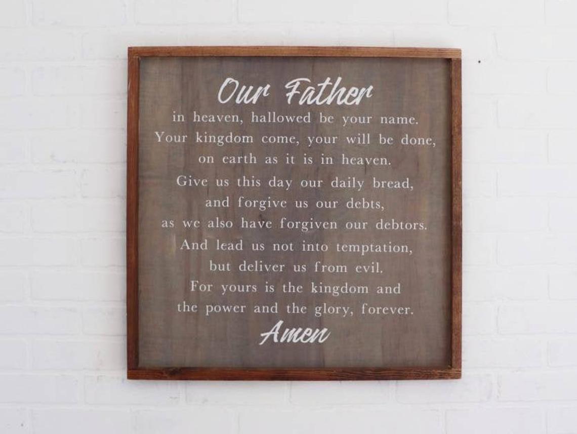 The Lords Prayer Wood Sign